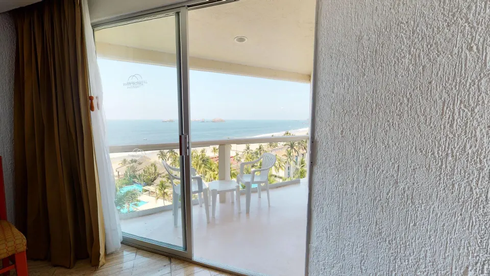 Premier Ocean Front balcony with ocean view at Park Royal Beach Ixtapa.