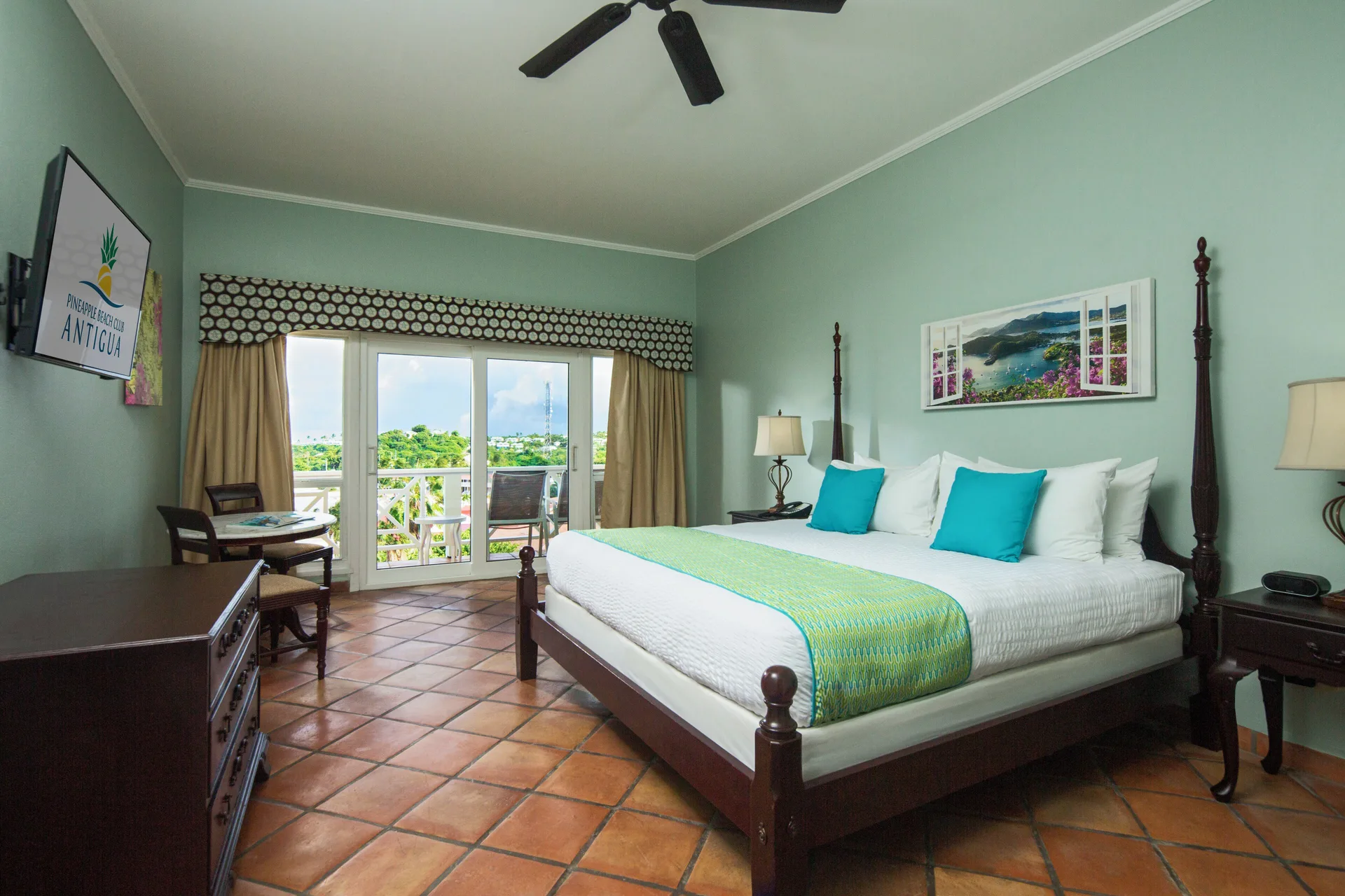 Oceanview king room with balcony at Pineapple Beach Club Antigua.