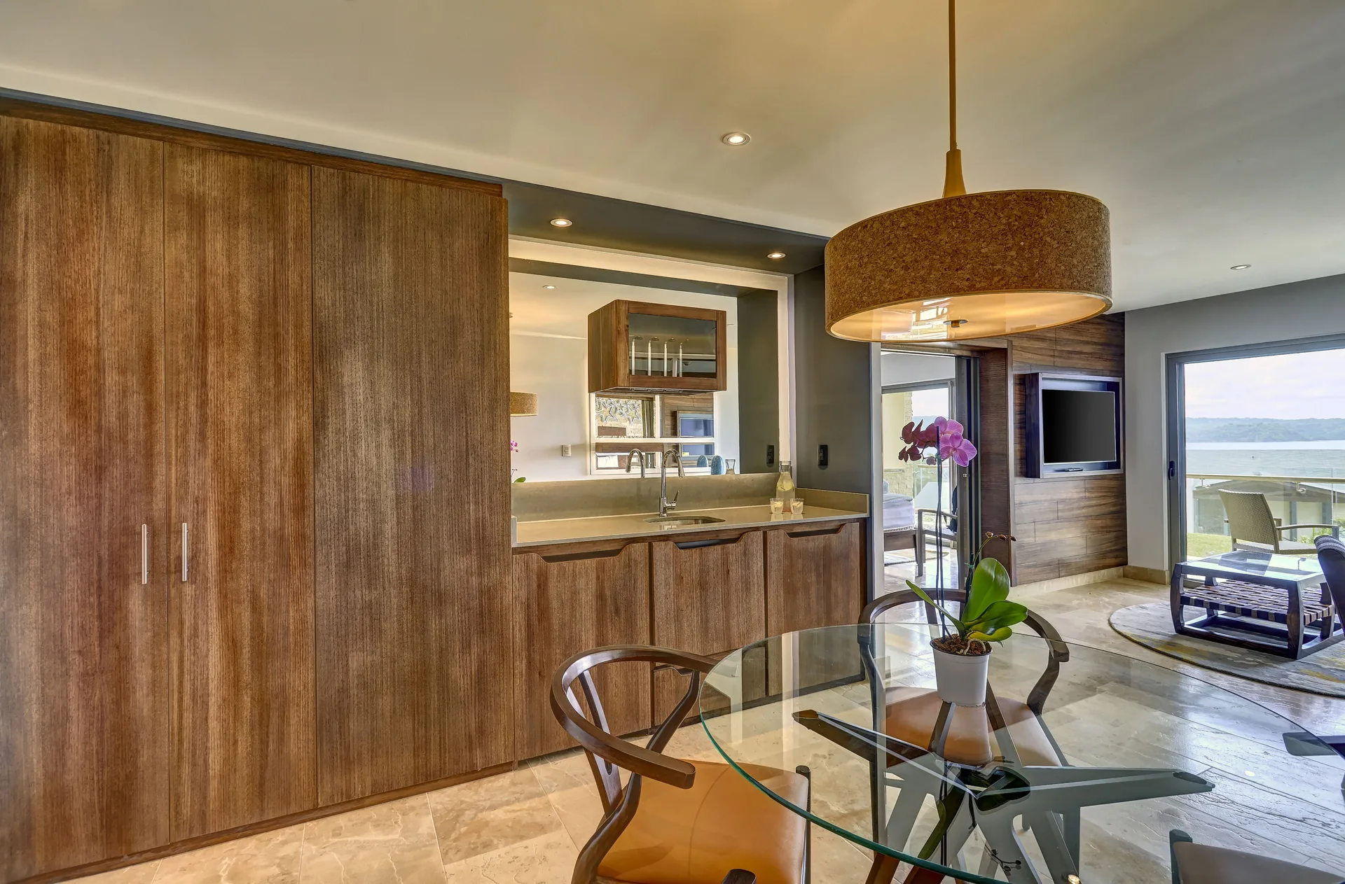 Star Class Director's Suite kitchenette and dining area at Planet Hollywood Costa Rica.