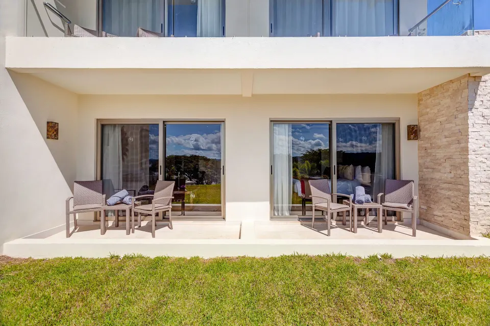 Star Class Director's Suite patios with chairs at Planet Hollywood Costa Rica.