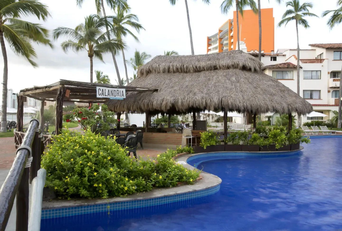 Calandria Snack Bar by the pool at Plaza Pelicanos Grand Beach Resort.