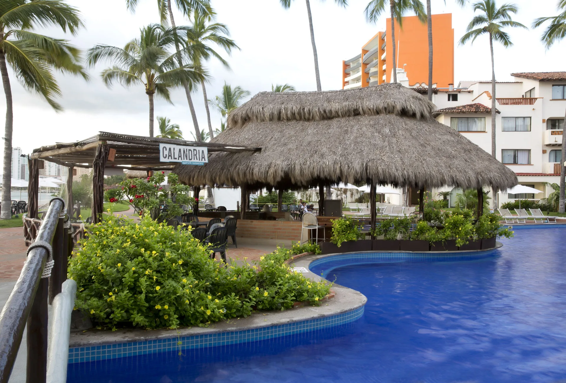 Calandria Snack Bar by the pool at Plaza Pelicanos Grand Beach Resort.