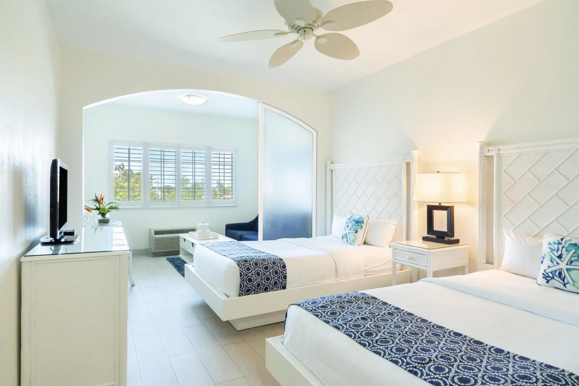 Superior Room with two beds and sitting area at Ports of Call Resort.