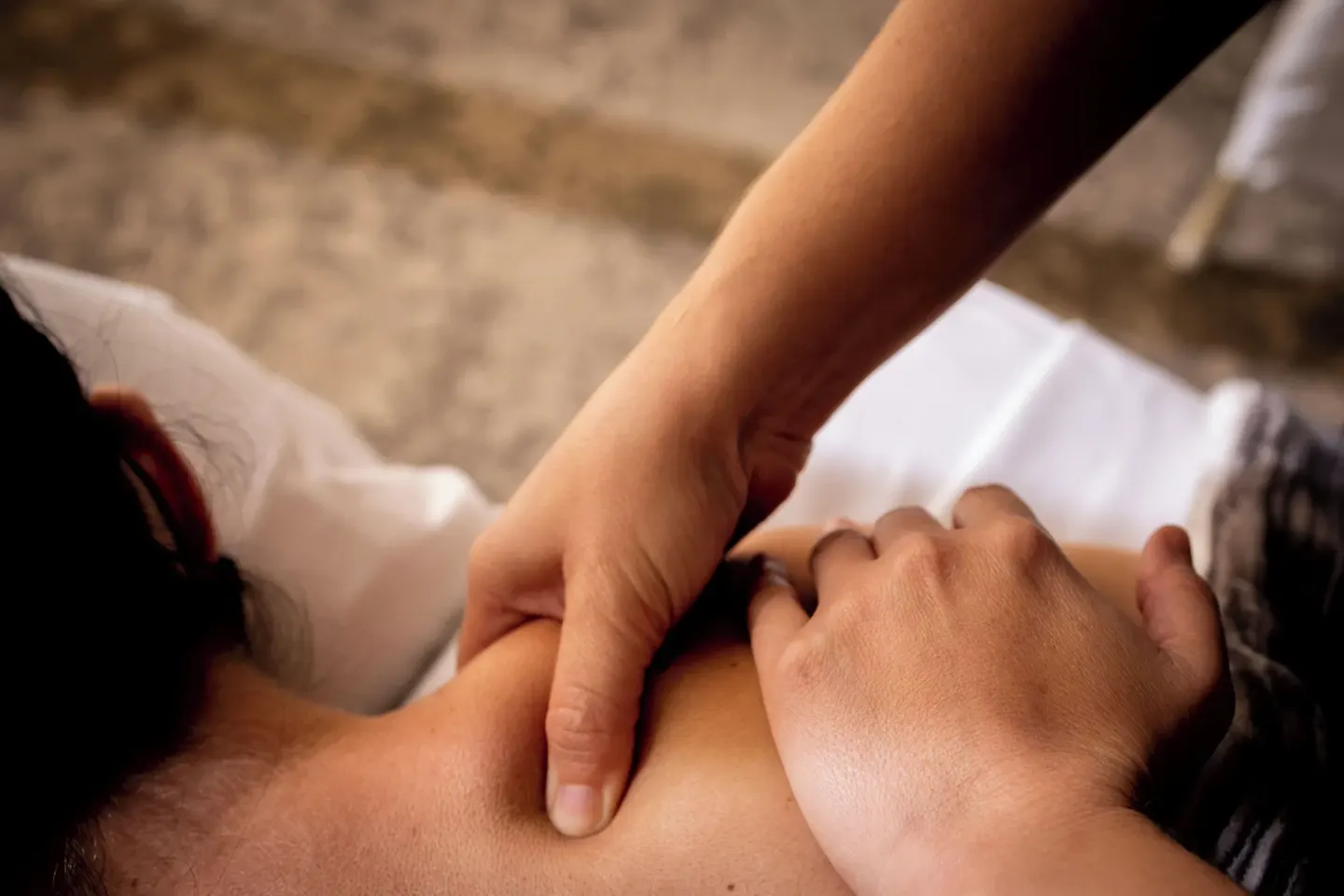 Close-up of a massage treatment being performed at Prince Waikiki.