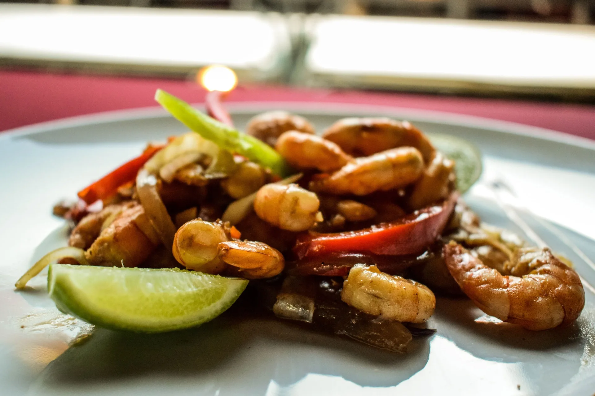 Shrimp dish with peppers and lime at Princess Family Club Bavaro.