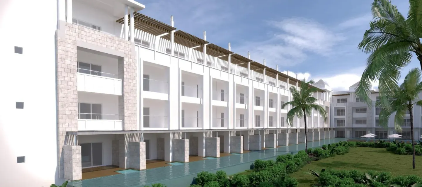Family Club Junior Suite exterior swim-up rooms at Princess Family Club Bavaro.
