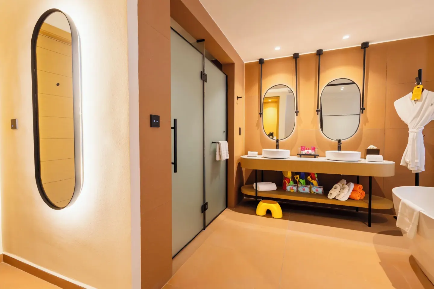 Family Room bathroom with double vanity at Princess Family Club Riviera.