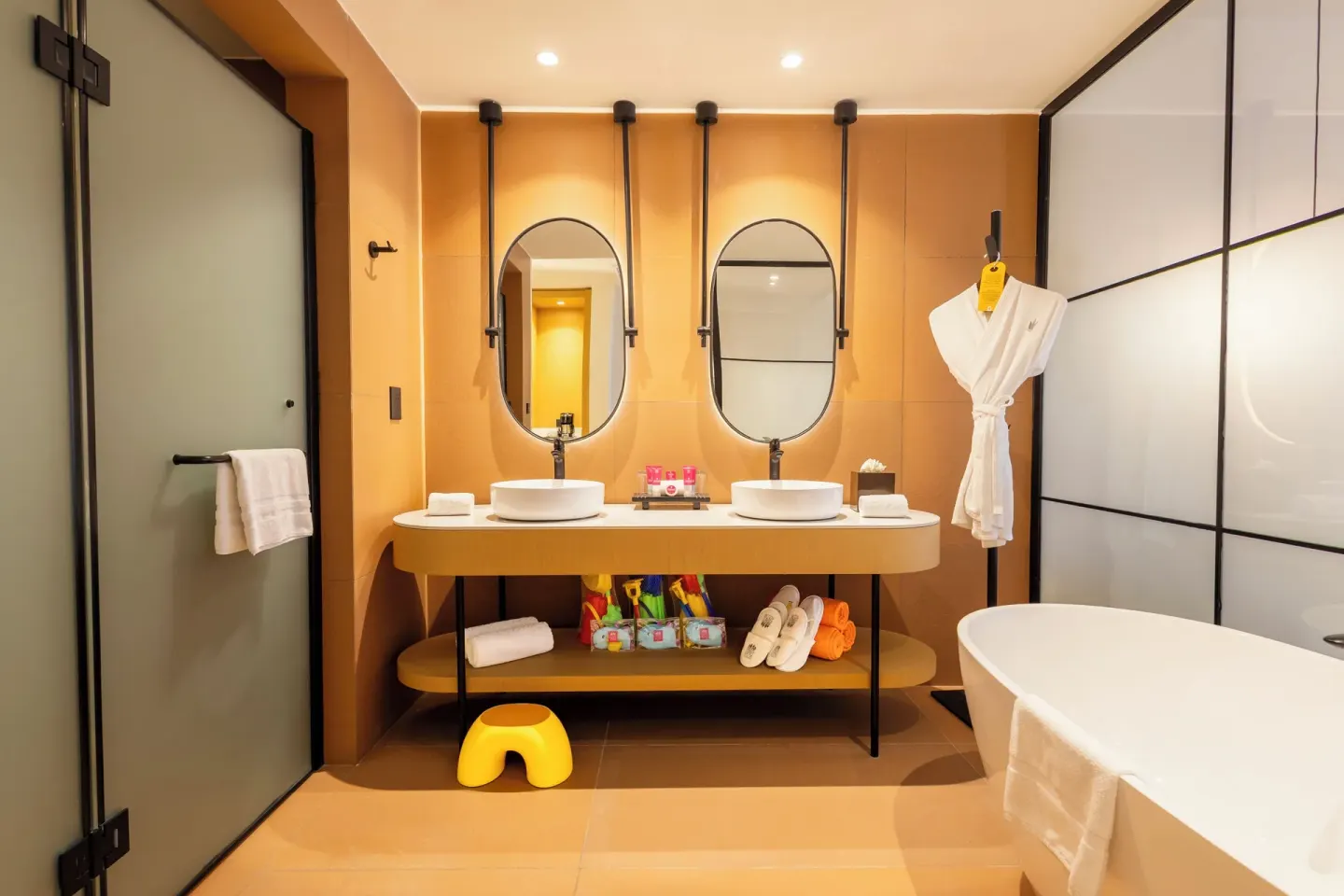 Family Room bathroom vanity and tub at Princess Family Club Riviera.
