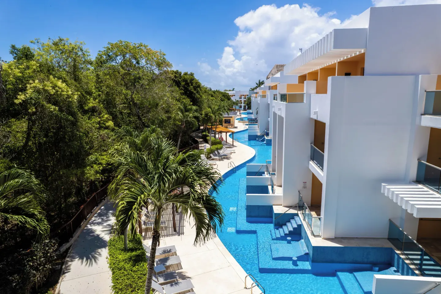 Family Room swim-out building and pool view at Princess Family Club Riviera.