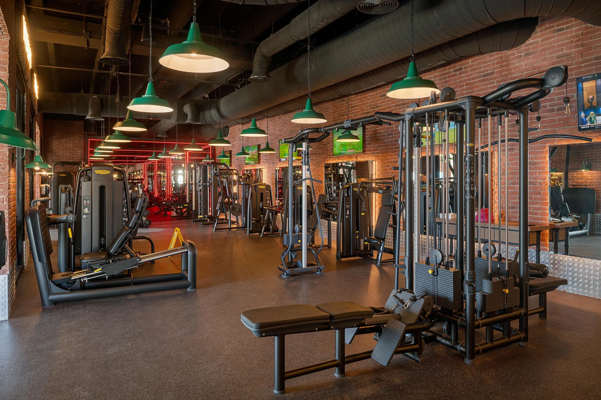 Strength-training machines in the gym at Princess Grand Jamaica Resort.