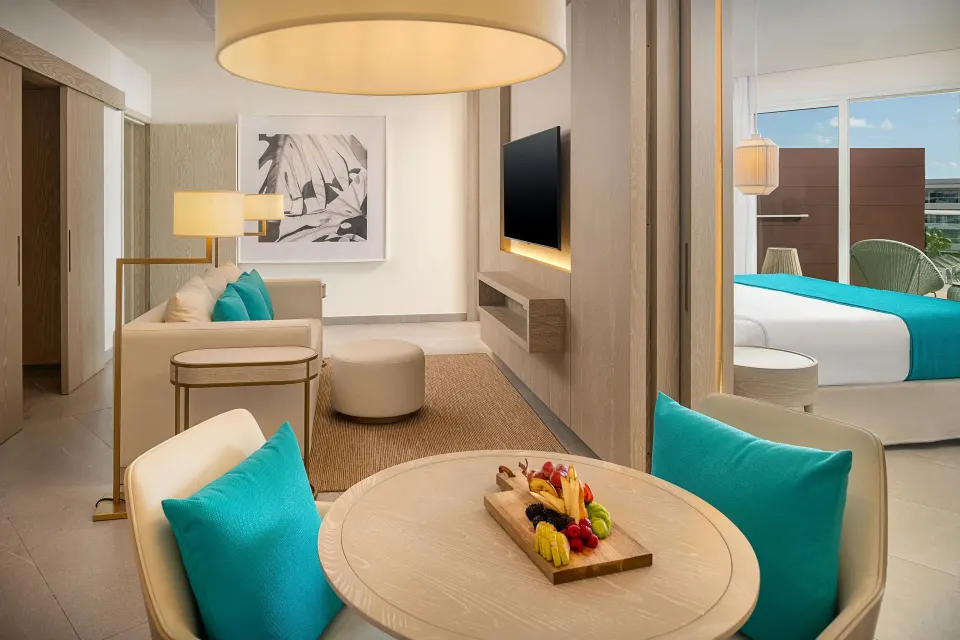 Imperial 1 Bedroom Master Suite dining and living spaces at Princess Grand Jamaica Resort.