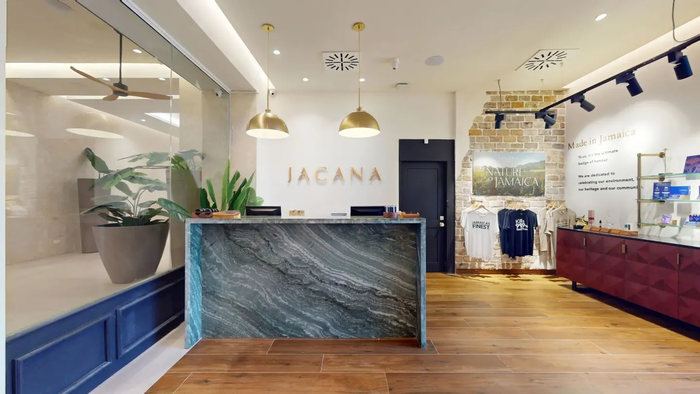 Retail counter with apparel and local displays at Princess Senses The Mangrove Resort.