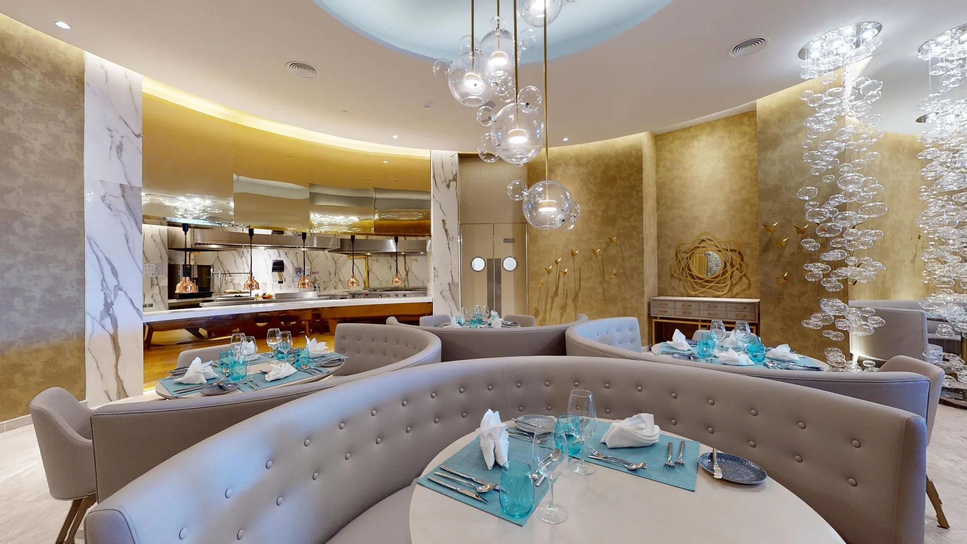 Elegant seafood dining room at Princess Senses The Mangrove Resort.