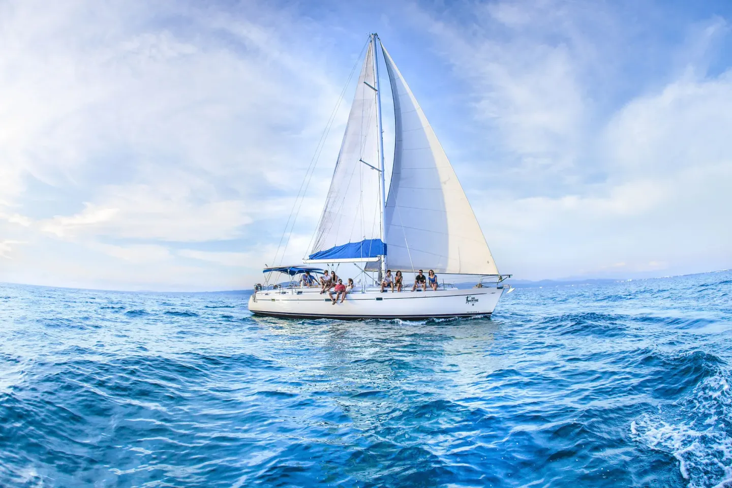 Sailboat on open blue water near Pueblo Bonito Los Cabos Blanco.