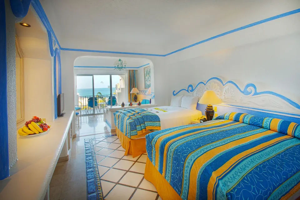 Junior Suite Ocean View with two beds and balcony at Pueblo Bonito Los Cabos Blanco.