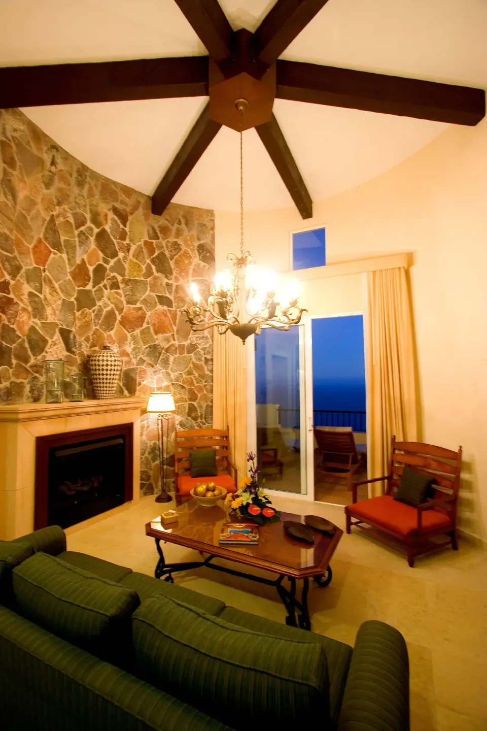 High-ceiling villa living room at Pueblo Bonito Montecristo Luxury Villas.