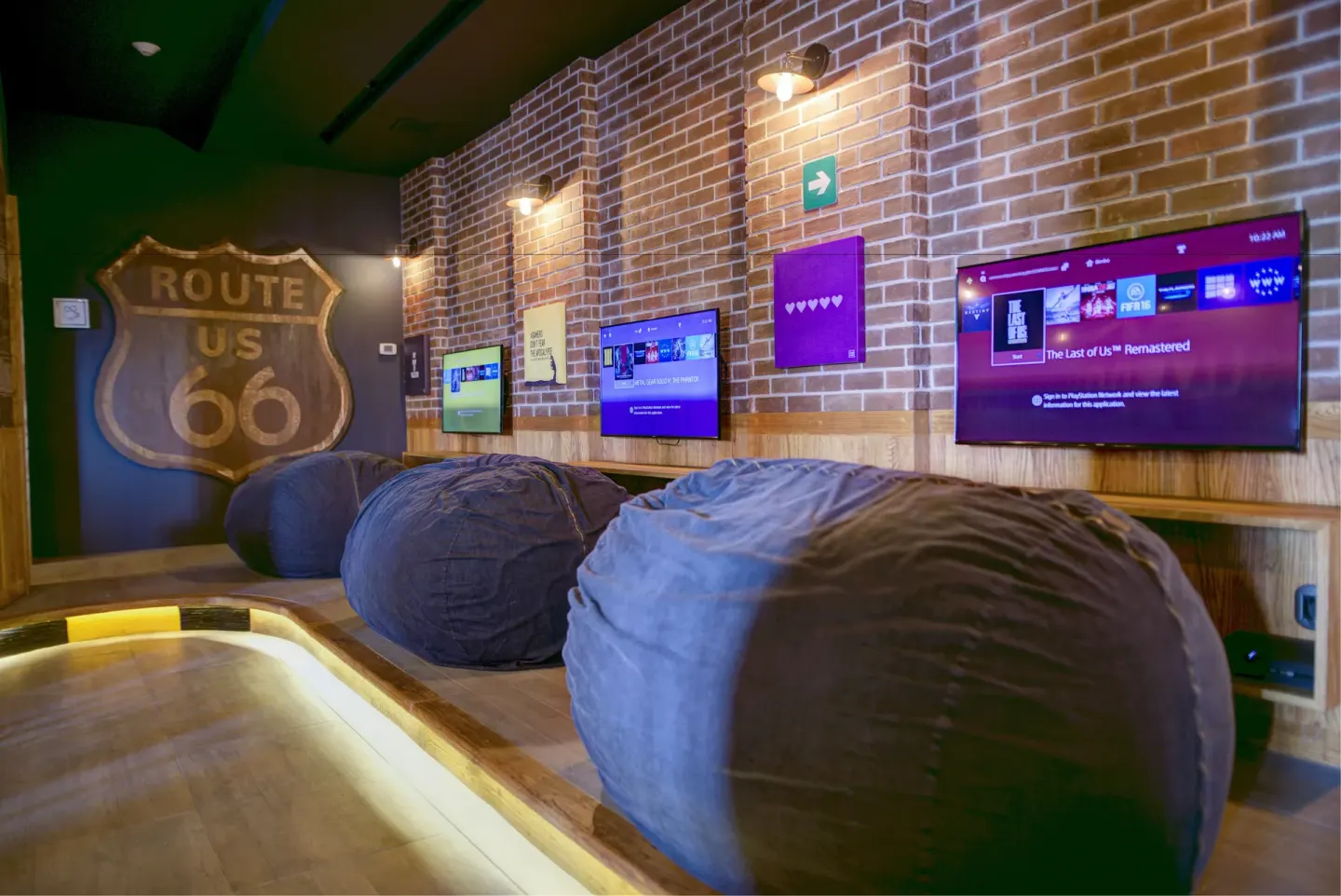 Beanbag video gaming lounge at Pueblo Bonito Sunset Beach Golf & Spa Resort.