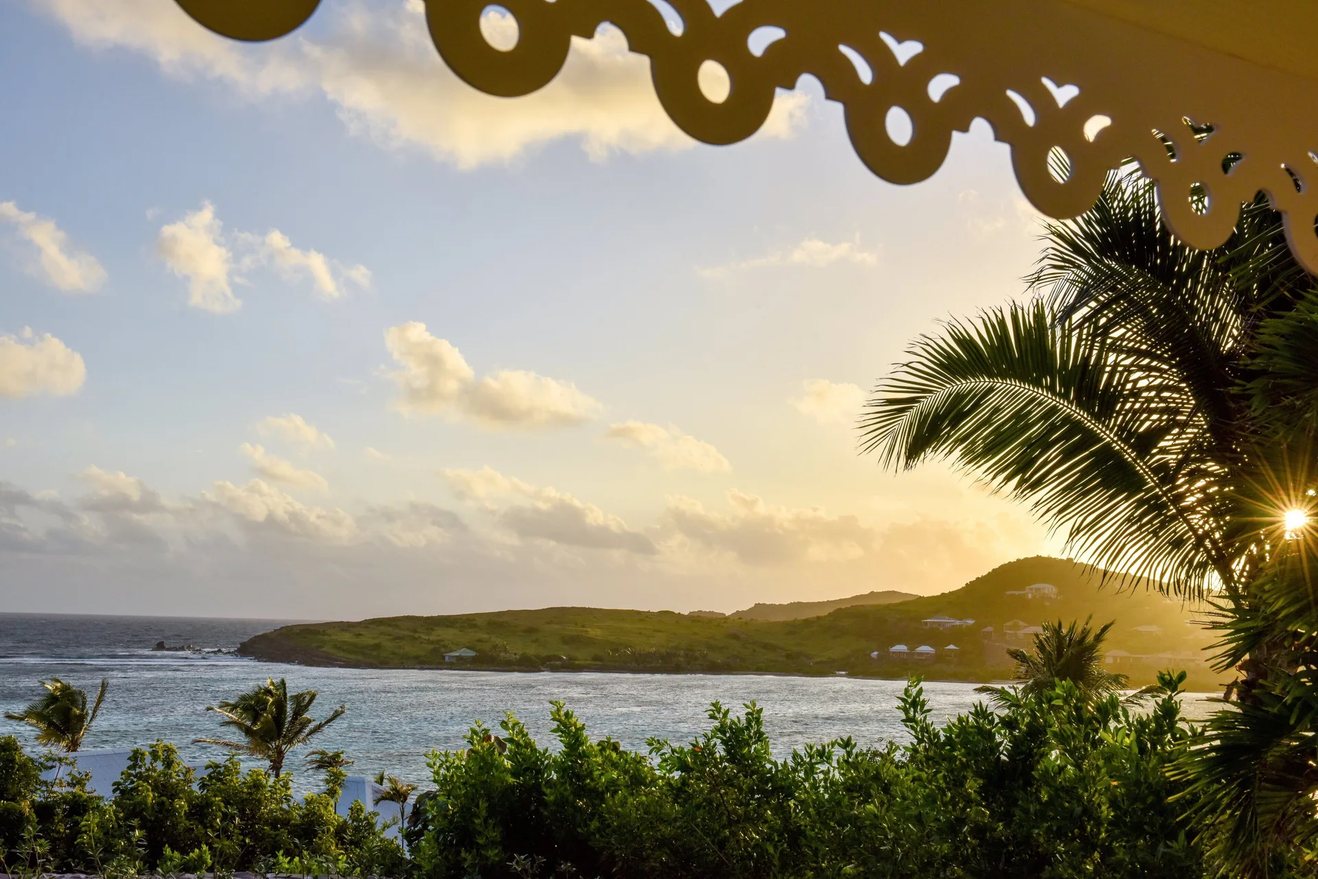 Ocean view from an Ocean View Suite terrace at Rosewood Le Guanahani St Barth.