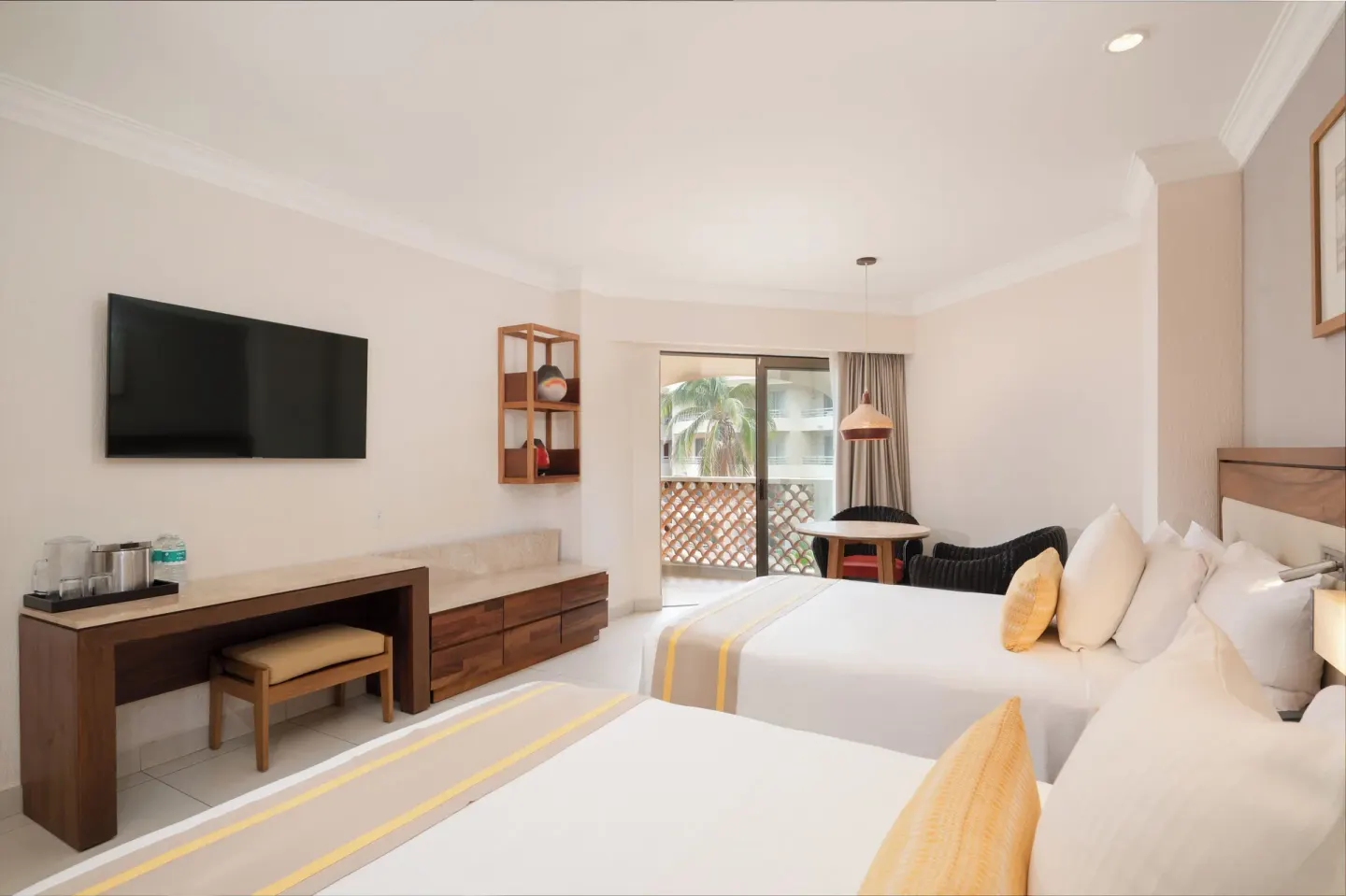 Deluxe Balcony Partial Ocean View room with two beds at Royal Solaris Los Cabos & Spa.