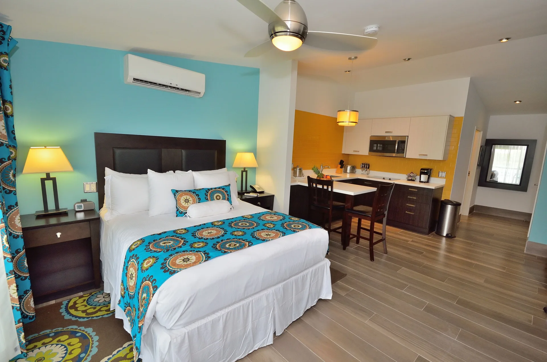 Deluxe Studio Room with king bed and kitchenette at Royal St. Kitts Hotel.