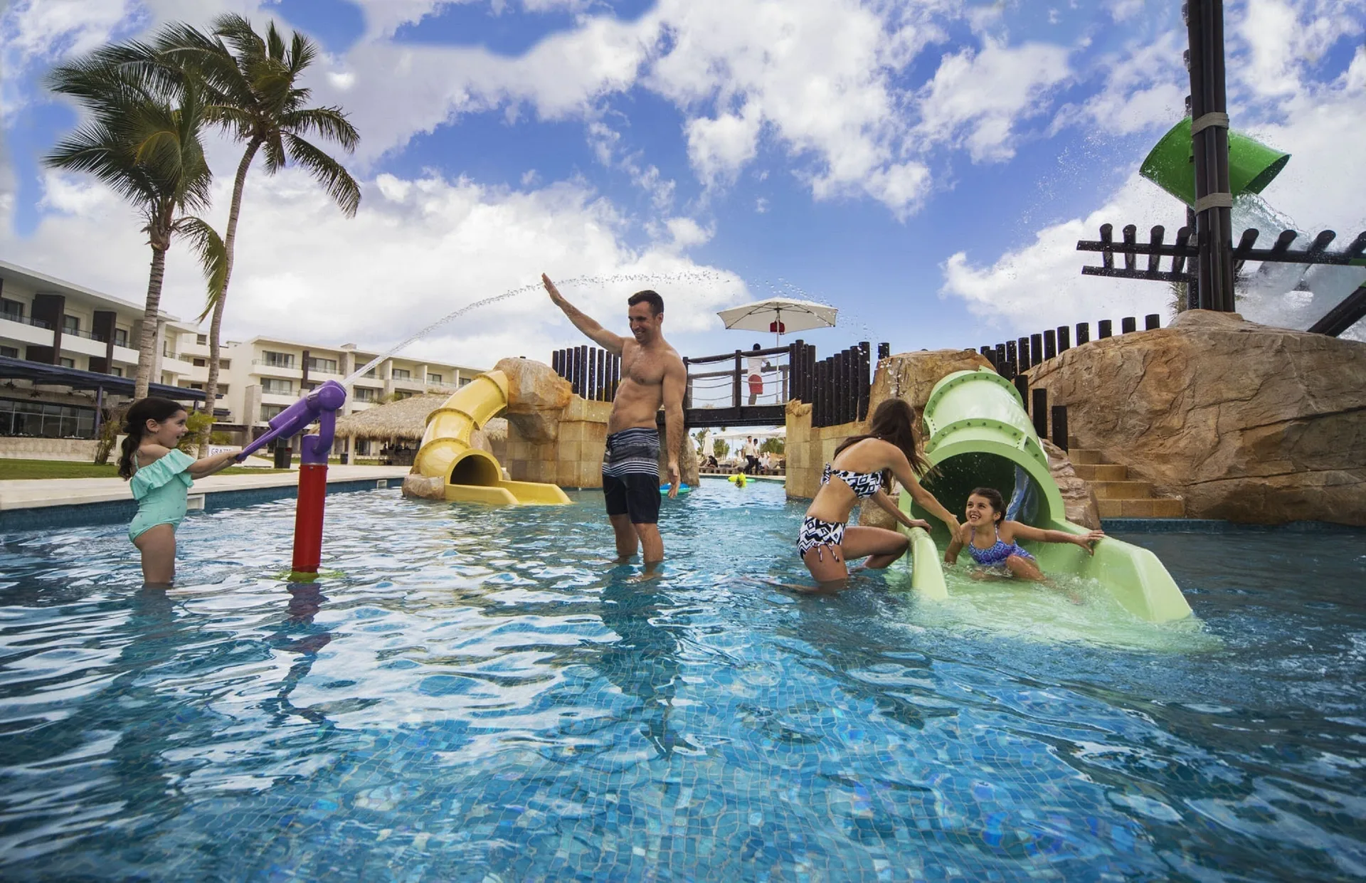 Children playing in the splash pool at Royalton Bavaro Resort & Casino.
