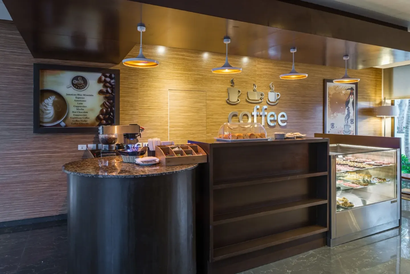 Coffee and dessert counter at Royalton Blue Waters Montego Bay.