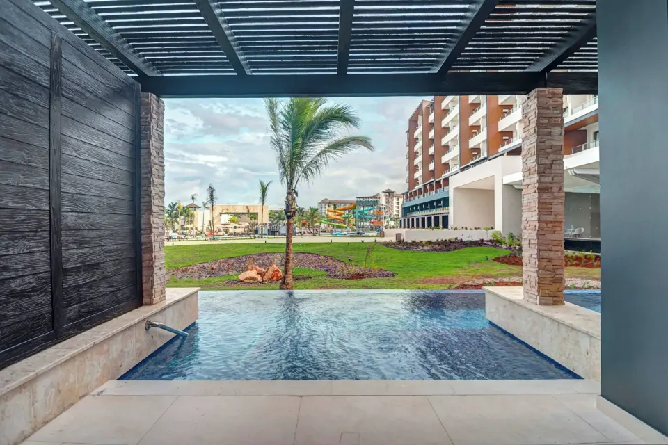 Luxury Junior Suite Swim Out pool terrace at Royalton Blue Waters Montego Bay.