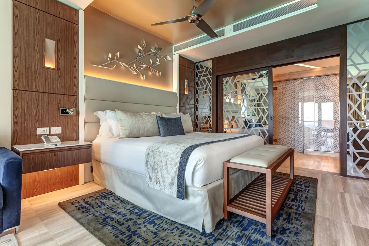 King bedroom in the Chairman's two bedroom suite at Royalton CHIC Cancun.