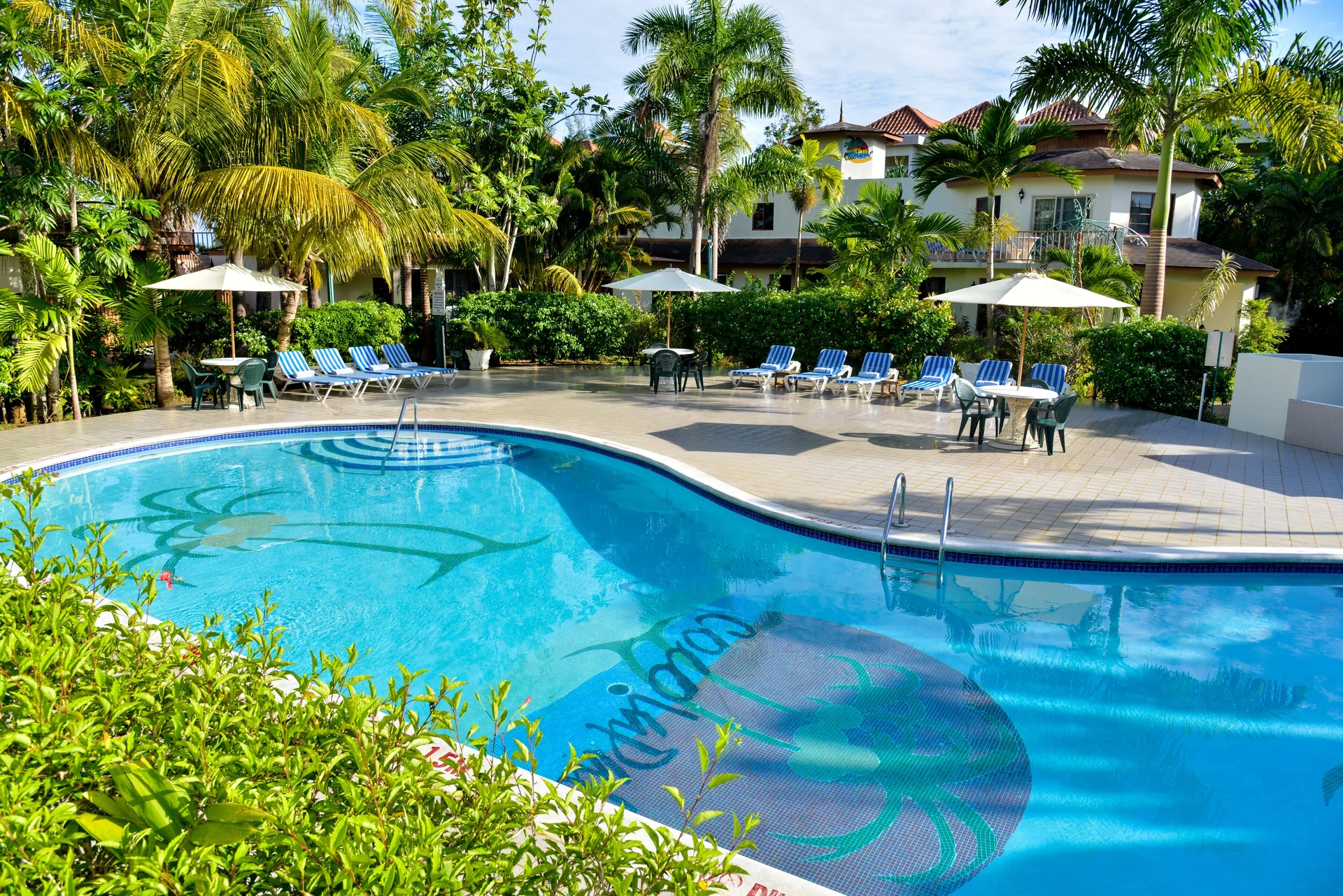 CocoLaPalm Seaside Resort boutique beachfront hotel on Seven Mile Beach Negril with tropical gardens and laid-back Caribbean charm.