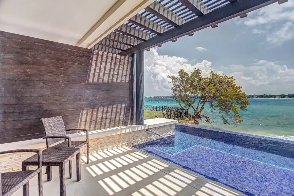 Luxury Junior Suite Swim Out terrace and plunge pool at Royalton Hideaway Negril.