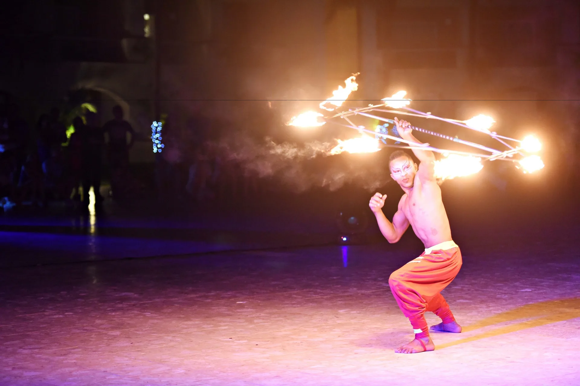 Fire performer during evening entertainment at Royalton Hideaway Punta Cana Resort & Casino.