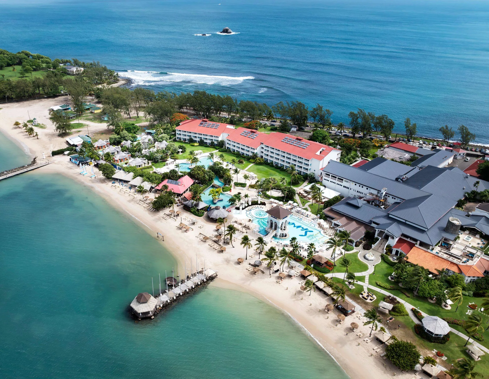 Sandals Grande St. Lucian couples-only all-inclusive resort with beachfront pools and Rodney Bay views