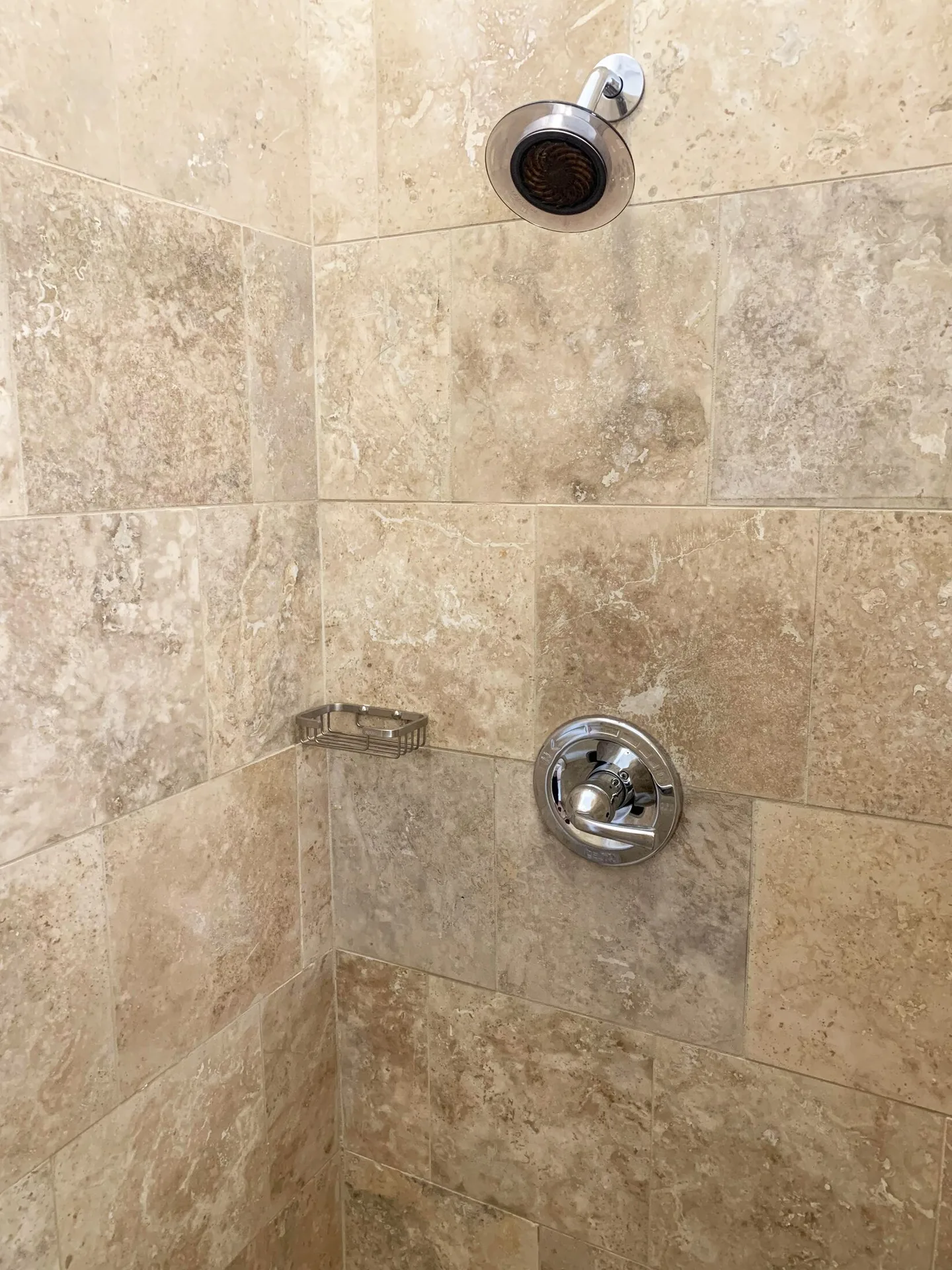 Beachfront Villas shower detail at Sand Castle on the Beach with modern fixtures and coastal design in Ocho Rios.