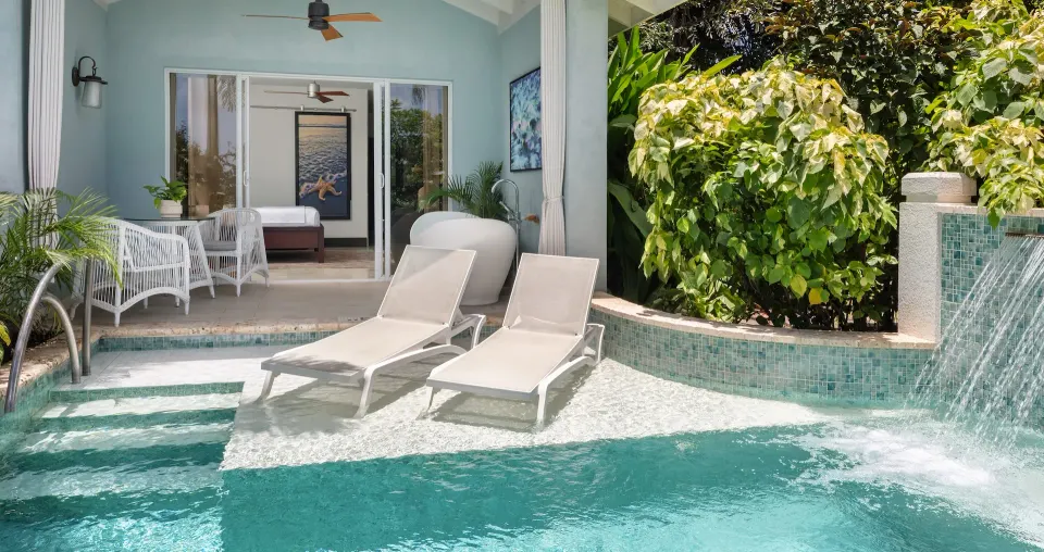 Beachfront Crystal Lagoon Swim Up Butler Room W Patio Tranquility Soaking Tub Official 1