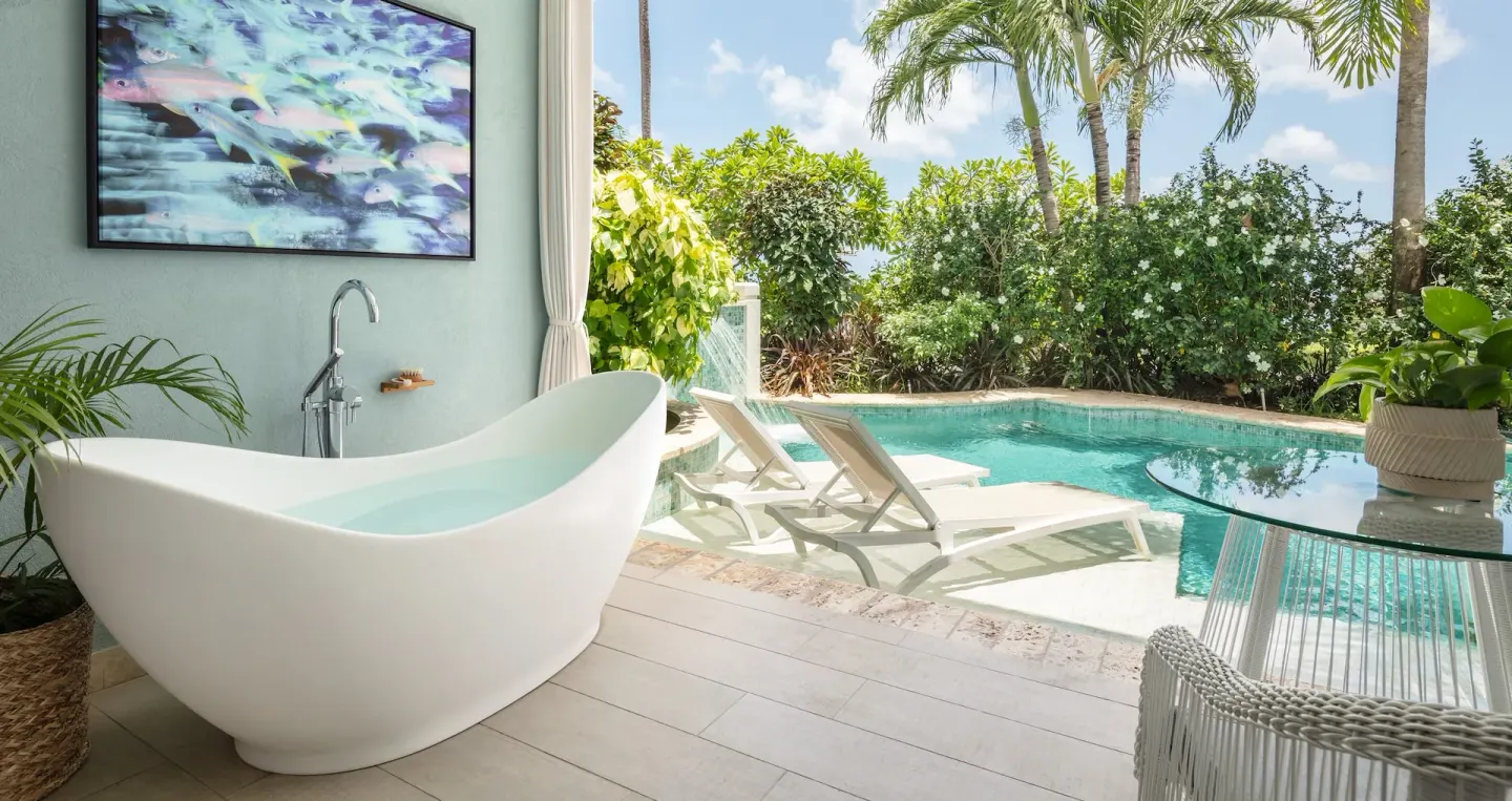 Beachfront Crystal Lagoon Swim Up Butler Room W Patio Tranquility Soaking Tub Official 2