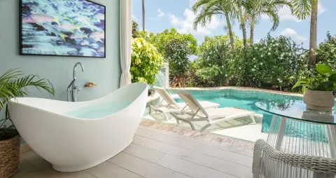 Beachfront Crystal Lagoon Swim Up Butler Room W Patio Tranquility Soaking Tub Official 2