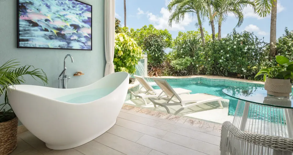 Beachfront Crystal Lagoon Swim Up Butler Room W Patio Tranquility Soaking Tub Official 2