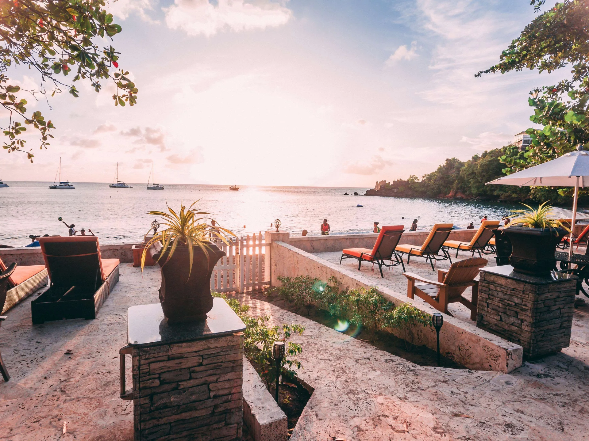 Sunset Shores Beach Hotel St Vincent beachfront hotel with tropical gardens and sunset views