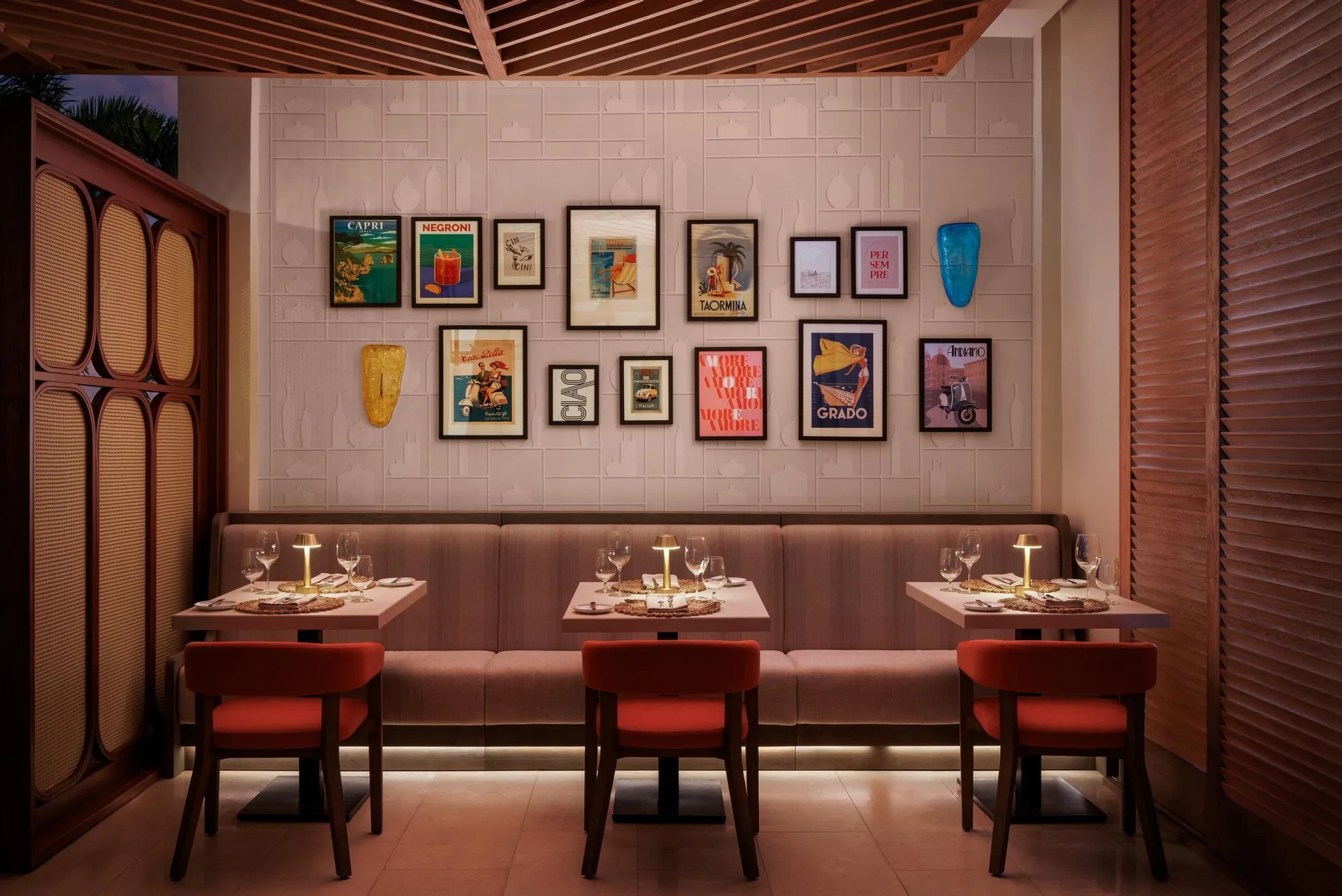 Intimate Italian-style dining alcove at Sandals St. Vincent and the Grenadines.