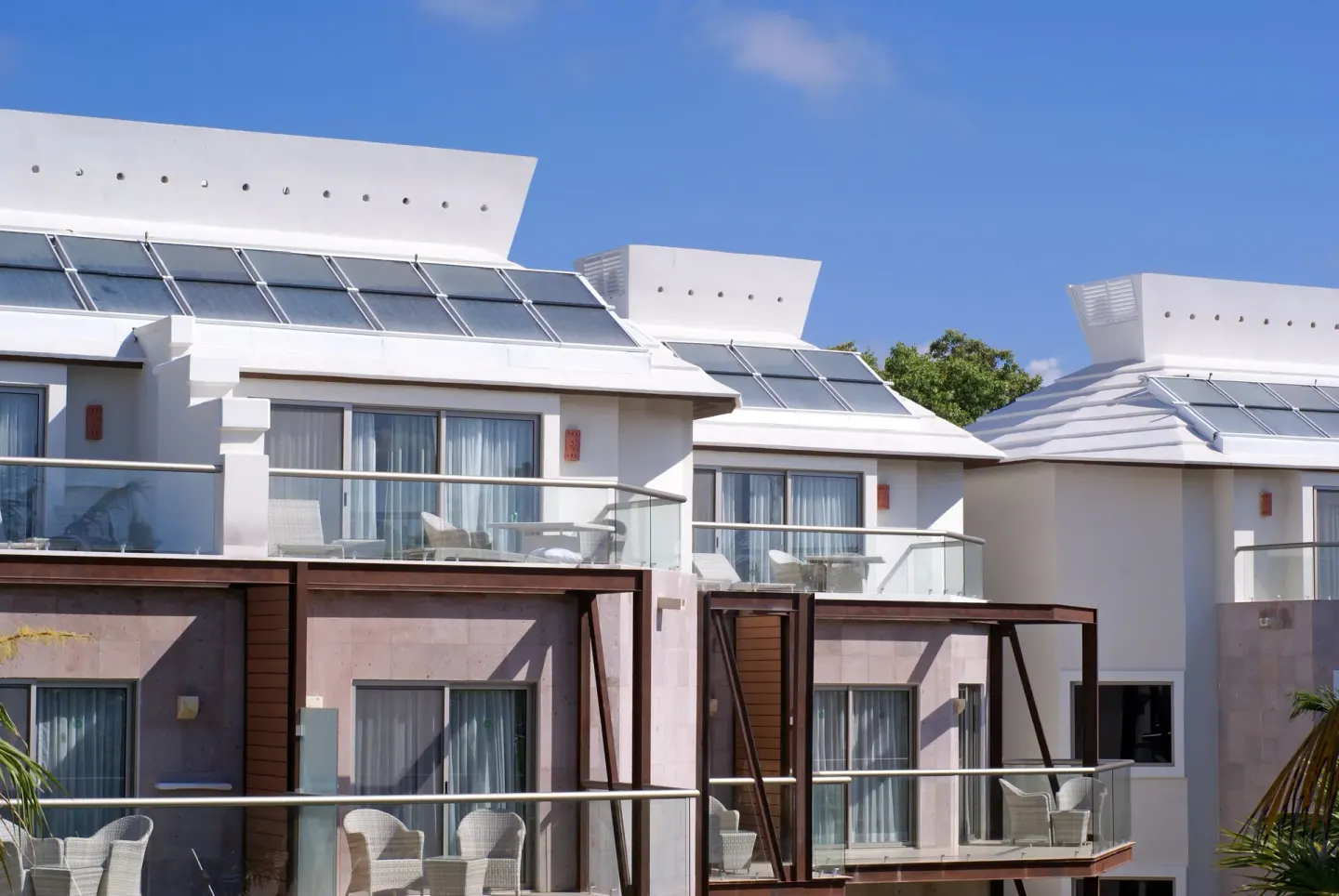 Pool View Superior exterior balconies at Sandos Caracol Nature Resort & Water Park.