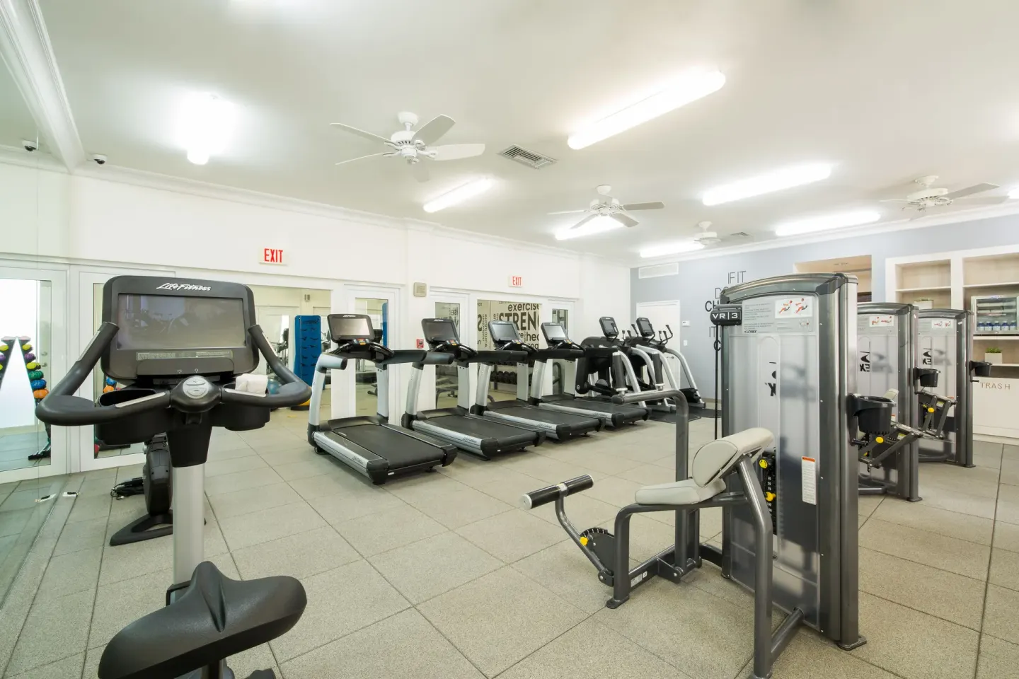 Fitness center with treadmills and strength machines at Seven Stars Resort & Spa.