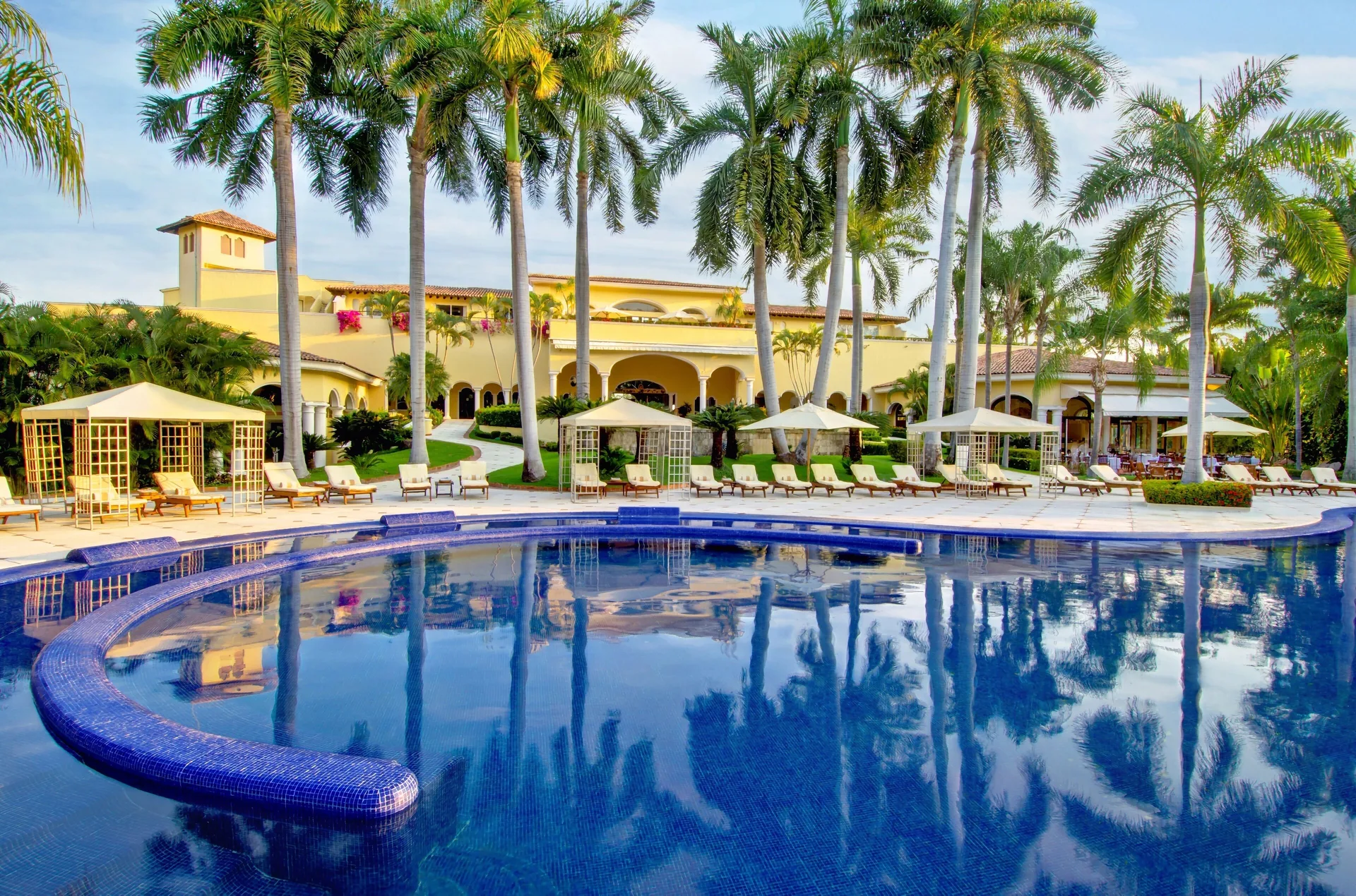 Casa Velas adults-only boutique all-inclusive resort in Puerto Vallarta with lush gardens and intimate atmosphere.