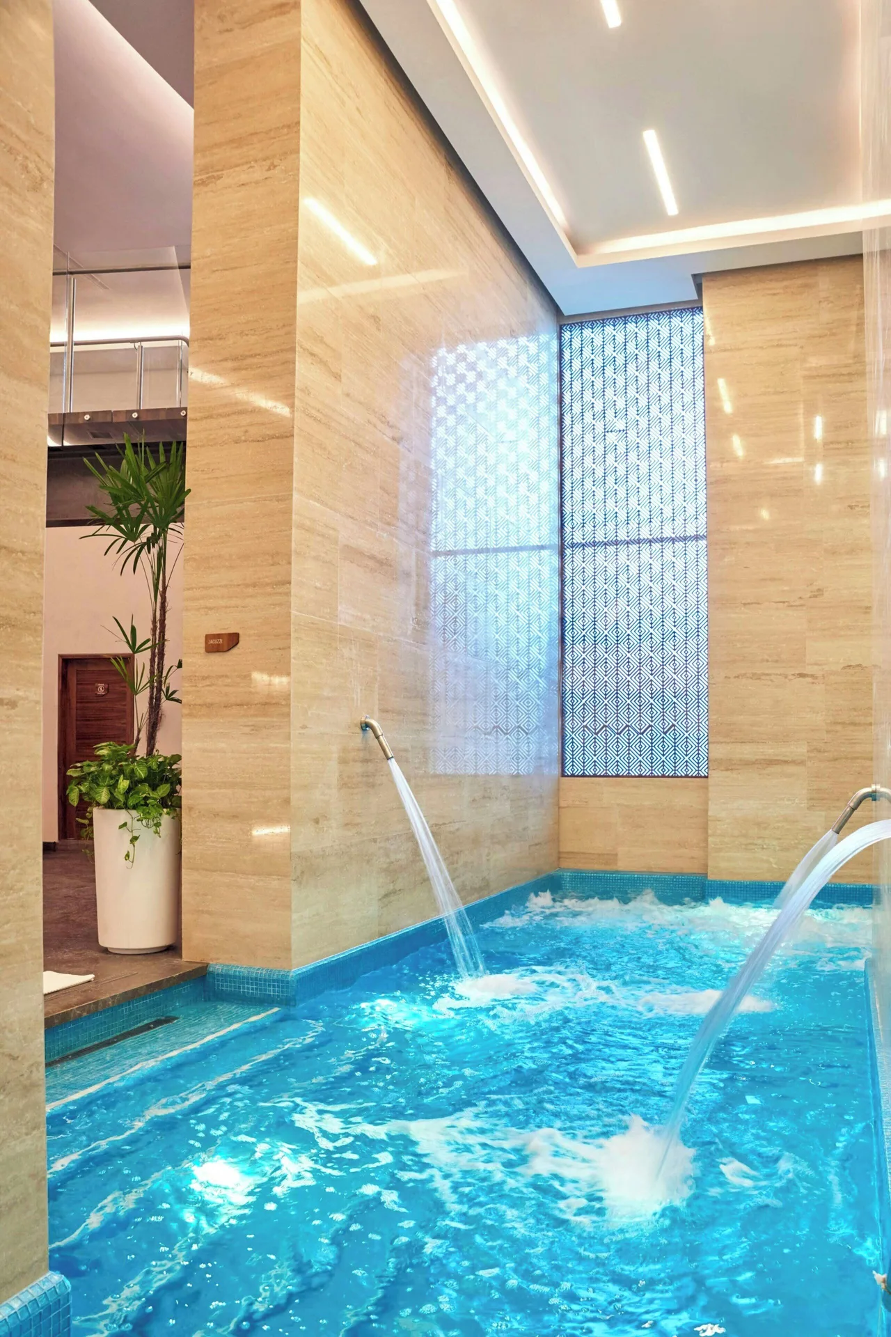 Indoor spa pool with water jets at Sheraton Buganvilias Puerto Vallarta.