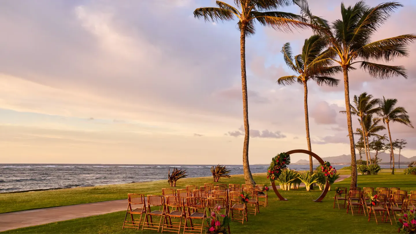 Beachfront Lawn Venue at Sheraton Kauai Coconut Beach Resort