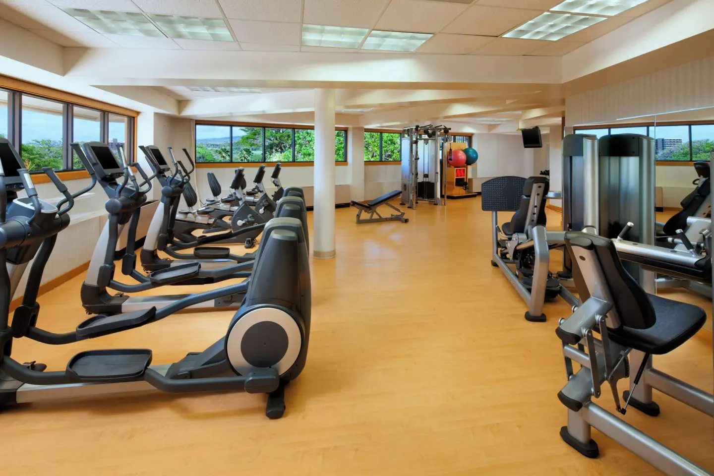 Fitness center with cardio and strength equipment at Sheraton Maui Resort & Spa.