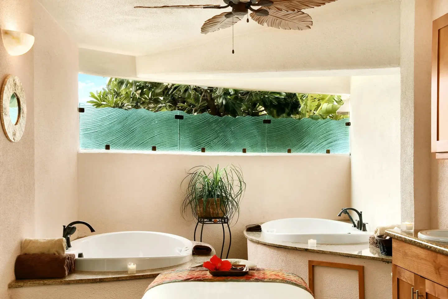 Spa treatment room with two soaking tubs at Sheraton Maui Resort & Spa.