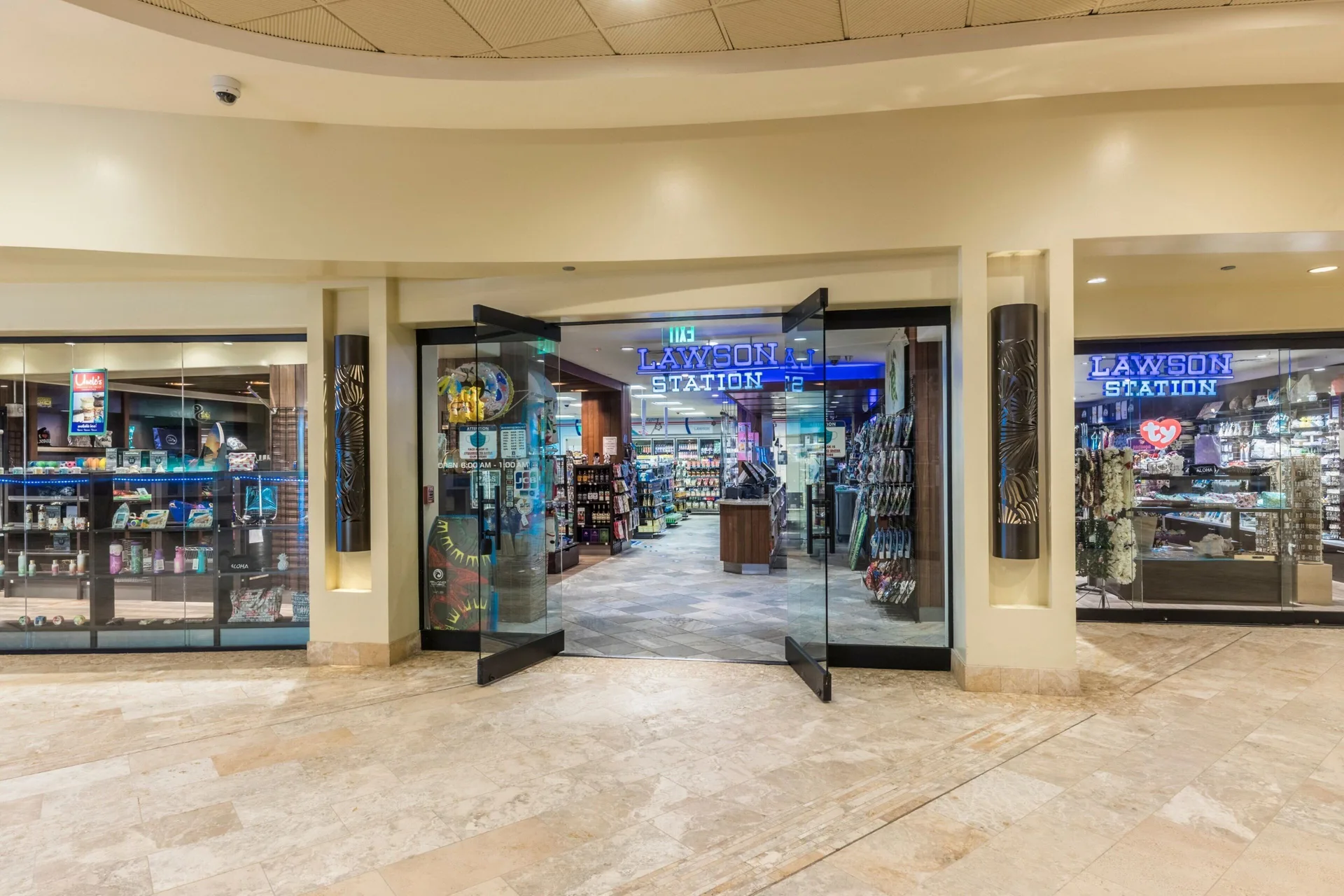 Lawson Station storefront in the shopping area at Sheraton Waikiki Beach Resort.