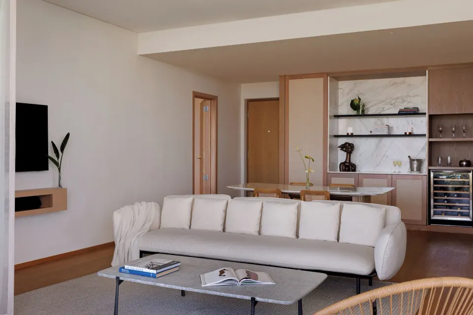 Suite living and dining area at Silversands Beach House Grenada.