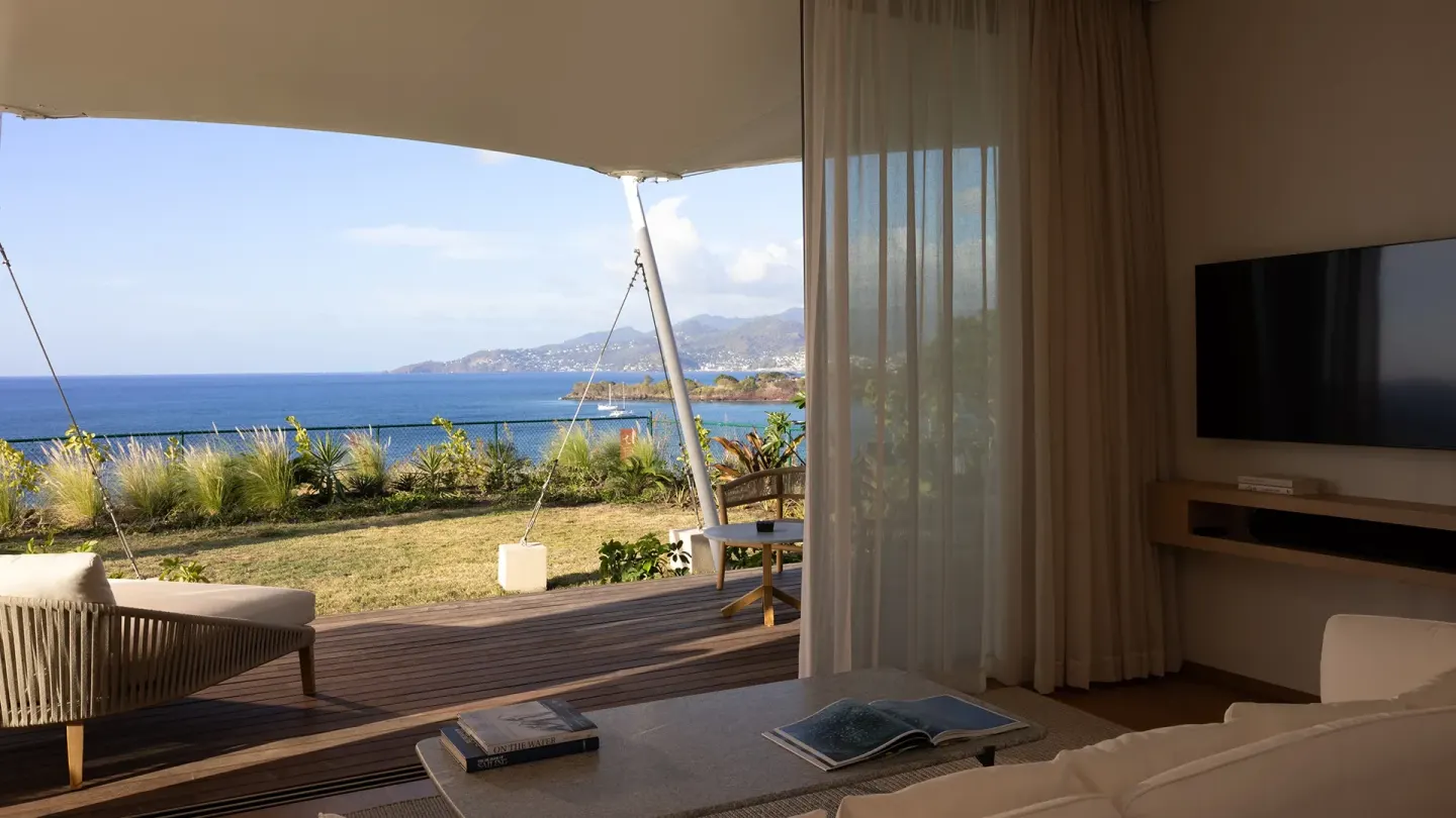 Inside the Two Bedroom Panoramic Ocean View Suite at Silversands Beach House Grenada — from the hotel's own gallery.