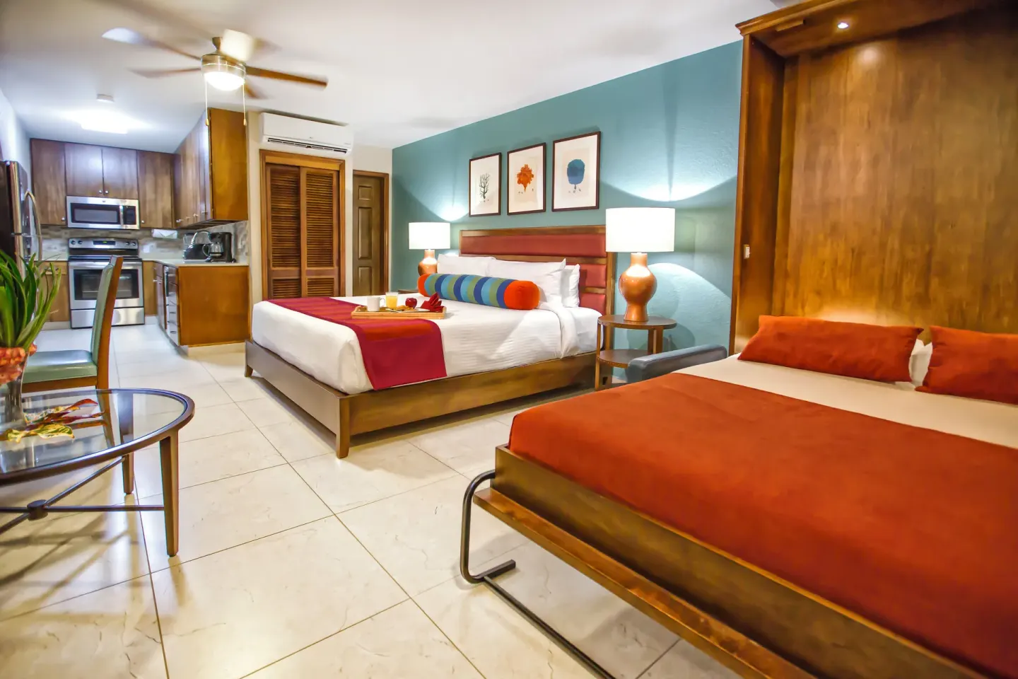 Deluxe Studio Plus with two beds and kitchen at Simpson Bay Resort, Marina & Spa.